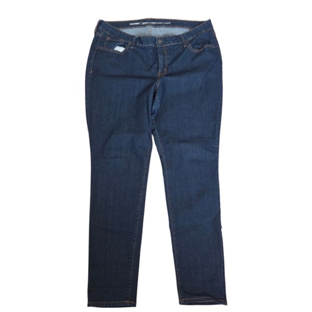 Old Navy Super Skinny Mid-Rise Jeans Womens 16 Regular Dark Wash Denim Stretch